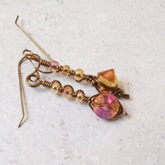 Bling-a-liscious Sexy EarCandy! Uniquely Wire Wrapped & Handmade Dangle Earrings - Picture 4 of 10